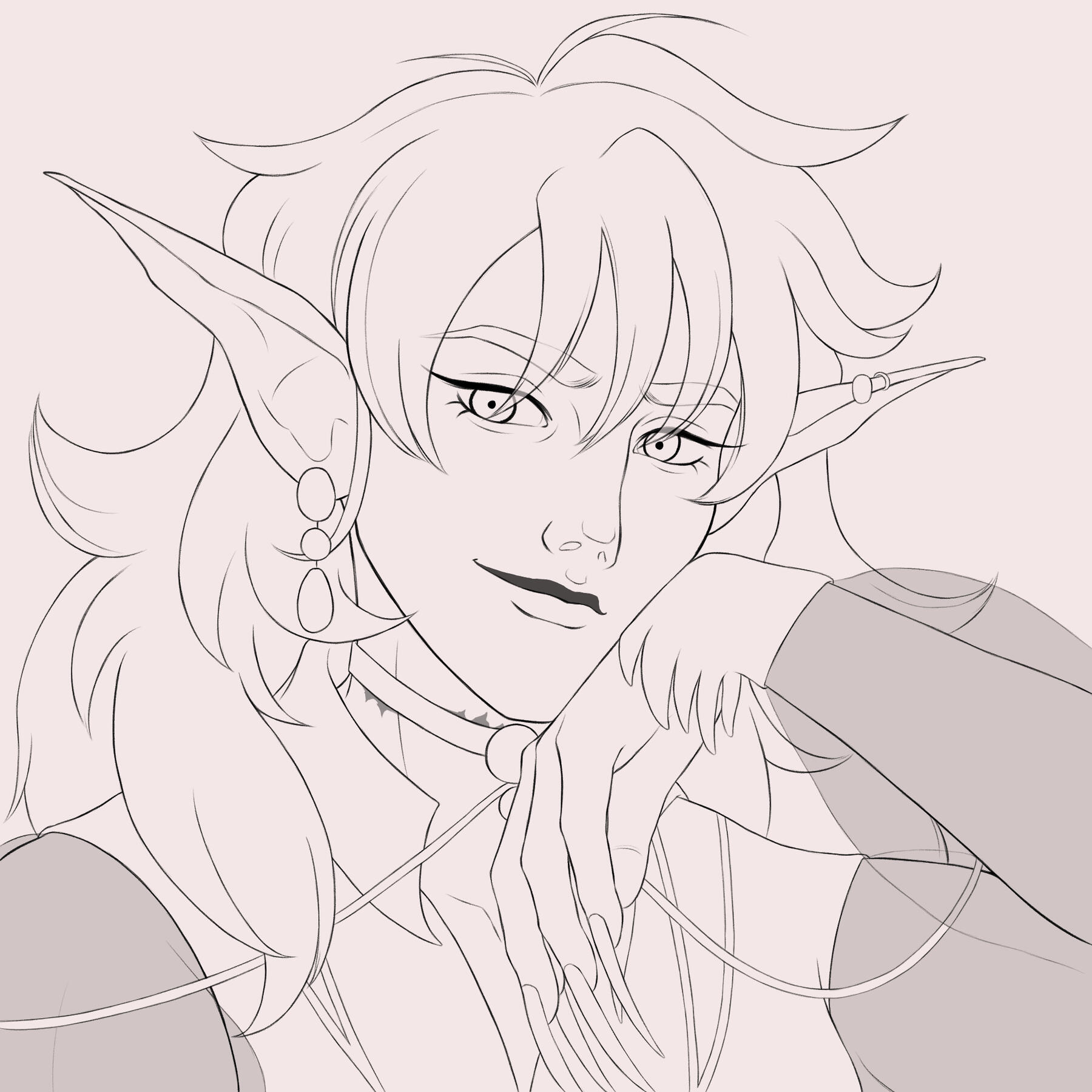 lineart bust commission (2024)